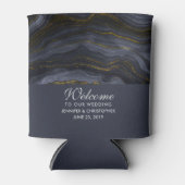 Moderne zwart-goudgesteente Abstract Blikjeskoeler (Voorkant)