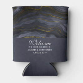 Moderne zwart-goudgesteente Abstract Blikjeskoeler