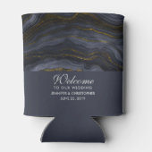 Moderne zwart-goudgesteente Abstract Blikjeskoeler (Achterkant)