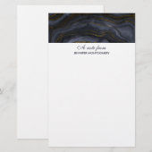 Moderne zwart-goudgesteente Abstract Briefpapier (Voorkant / Achterkant)