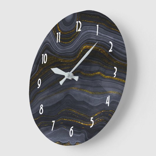 Moderne zwart-goudgesteente Abstract Grote Klok (Hoek)