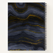 Moderne zwart-goudgesteente Abstract Notitieboek (Achterkant)