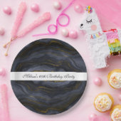 Moderne zwart-goudgesteente Abstract Papieren Bordje (Feest)