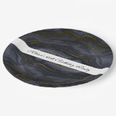 Moderne zwart-goudgesteente Abstract Papieren Bordje (Gekanteld)