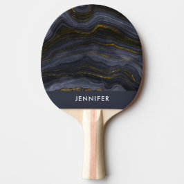 Moderne zwart-goudgesteente Abstract Tafeltennisbatje