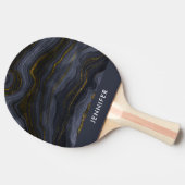 Moderne zwart-goudgesteente Abstract Tafeltennisbatje (Zijkant)