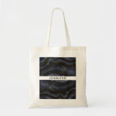 Moderne zwart-goudgesteente Abstract Tote Bag (Voorkant)