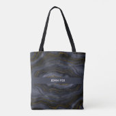 Moderne zwart-goudgesteente Abstract Tote Bag (Achterkant)