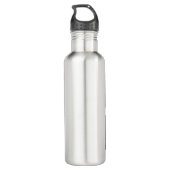 Moderne zwart-goudgesteente Abstract Waterfles (Achterkant)