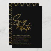 Moderne zwart-goudlaag bespaart de datum van uitno kaart (Voorkant / Achterkant)