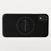 Moderne Zwart & Grijs | Koele Naam & Monogram Case-Mate iPhone Case (Achterkant (horizontaal))