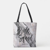 Moderne Zwart & Grijs Marmeren Bruid Tribe Monogra Tote Bag (Achterkant)