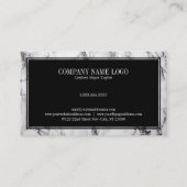 Moderne Zwart & Grijs Marmeren Sieraden Ontwerper Visitekaartje (Achterkant)