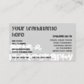 Moderne Zwart Grijs Ontwerp Professionele Fotograa Visitekaartje (Achterkant)