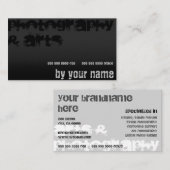 Moderne Zwart Grijs Ontwerp Professionele Fotograa Visitekaartje (Voorkant / Achterkant)
