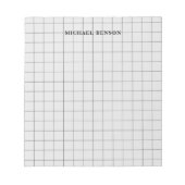 Moderne Zwart Grijs Raster Lijnen Clean Eenvoudig  Notitieblok (Voorkant)