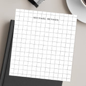 Moderne Zwart Grijs Raster Lijnen Clean Eenvoudig Notitieblok
