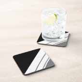 Moderne Zwart Grijs Witte Sportieve Racing Strepen Bier Onderzetter (Rechterzijde)