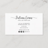 Moderne Zwart Holografisch Lash Technicus Visitekaartje (Achterkant)