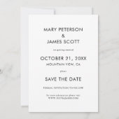 Moderne Zwart met de Hand Geschreven Foto Save The Date (Achterkant)