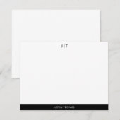 Moderne zwart monogram - persoonlijk verhaal notitiekaartje (Voorkant / Achterkant)