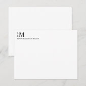 Moderne zwart monogram - persoonlijk verhaal  notitiekaartje (Voorkant / Achterkant)