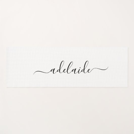 Moderne zwart monogram witte yoga matte werkout yogamat (Voorkant (horizontaal))