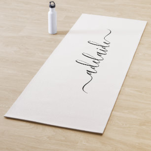 Moderne zwart monogram witte yoga matte werkout yogamat
