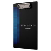 Moderne Zwart N Blauwe Pixel Klembord (Links)