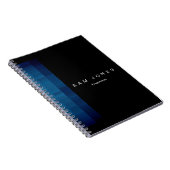 Moderne Zwart N Blauwe Pixel Notitieboek (Rechterzijde)