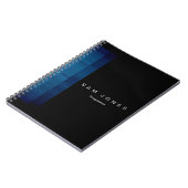 Moderne Zwart N Blauwe Pixel Notitieboek (Linkerzijde)