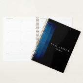 Moderne Zwart N Blauwe Pixel Planner (Display)
