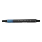Moderne Zwart N Blauwe Pixel Zwarte Inkt Pen (Voorkant)