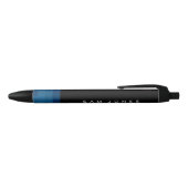 Moderne Zwart N Blauwe Pixel Zwarte Inkt Pen (Bovenkant)