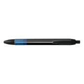 Moderne Zwart N Blauwe Pixel Zwarte Inkt Pen (Achterkant)