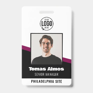 Moderne zwart personeel foto ID bedrijfsbeveiligin Badge