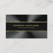 Moderne Zwart Roestvrij staal & Gouden Accenten Visitekaartje (Voorkant)