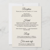 Moderne Zwart & Romige Retro Alles In Een Bruiloft Kaart (Achterkant)