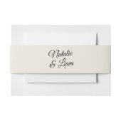 Moderne Zwart & Romige Retro Whimsical Bruiloft Uitnodigingen Wikkel (Voorkant Voorbeeld)