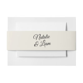 Moderne Zwart & Romige Retro Whimsical Bruiloft Uitnodigingen Wikkel