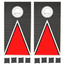 Moderne Zwart & Rood Cornhole Set