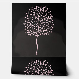 Moderne Zwart Roze Abstracte Natuur Behang