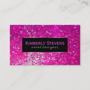 Moderne Zwart-Roze Glitter & Sparkles Visitekaartje