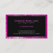 Moderne Zwart-Roze Glitter & Sparkles Visitekaartje (Achterkant)