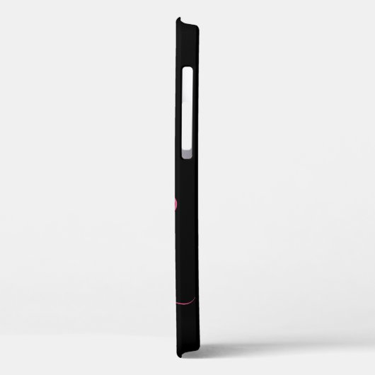 Moderne zwart-roze handgeschreven monogrammen van Case-Mate iPhone case (Achterkant / Links)