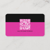 Moderne Zwart Roze Notaris die zaken QR Code onder Visitekaartje (Achterkant)