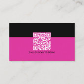 Moderne Zwart Roze Notaris die zaken QR Code onder Visitekaartje (Achterkant)