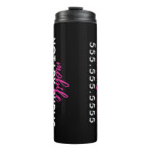 Moderne Zwart & Roze Notaris Openbare Promotie Thermosbeker (Voorkant)