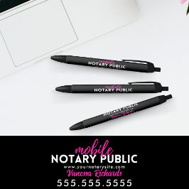 Moderne Zwart & Roze Notaris Openbare Promotie Zwarte Inkt Pen