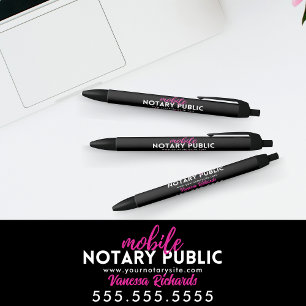 Moderne Zwart & Roze Notaris Openbare Promotie Zwarte Inkt Pen